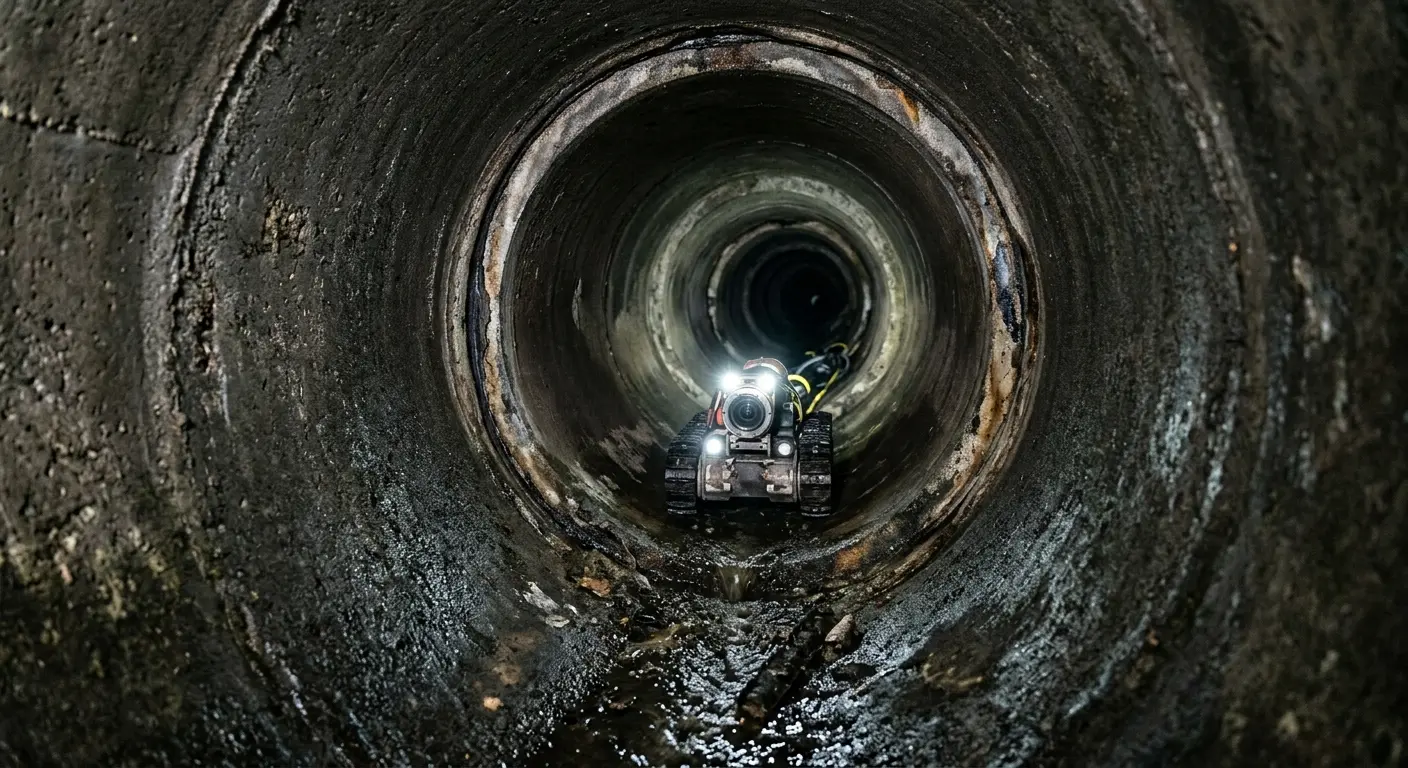 Robotic sewer camera inspecting pipe interior for Sewer Line Repair in Roeland Park